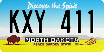ND license plate KXY411