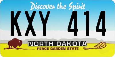 ND license plate KXY414