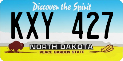 ND license plate KXY427