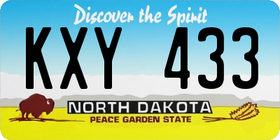 ND license plate KXY433