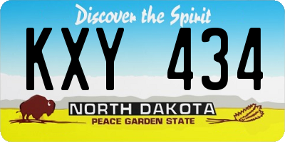 ND license plate KXY434