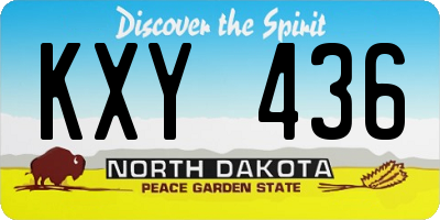 ND license plate KXY436
