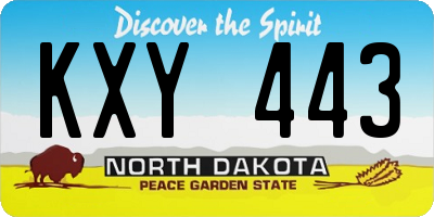 ND license plate KXY443