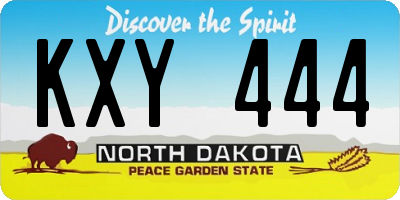 ND license plate KXY444