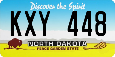 ND license plate KXY448