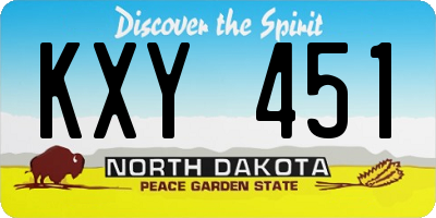 ND license plate KXY451