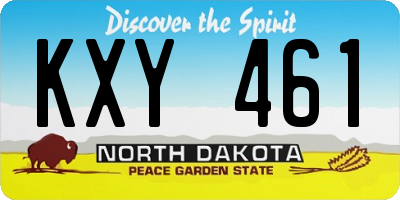 ND license plate KXY461