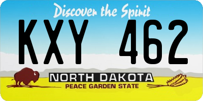 ND license plate KXY462