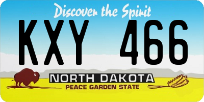 ND license plate KXY466