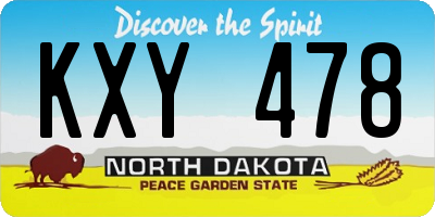ND license plate KXY478