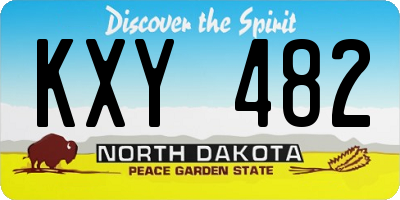 ND license plate KXY482