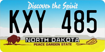 ND license plate KXY485