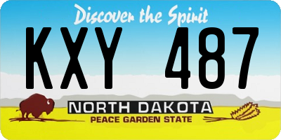 ND license plate KXY487