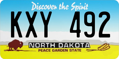 ND license plate KXY492