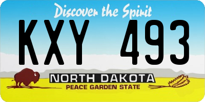 ND license plate KXY493