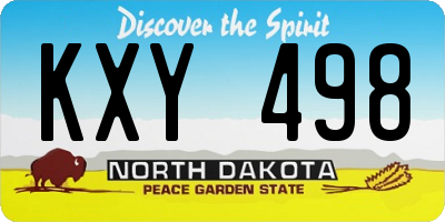 ND license plate KXY498