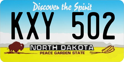 ND license plate KXY502