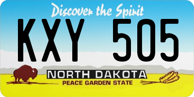 ND license plate KXY505