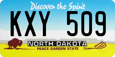 ND license plate KXY509