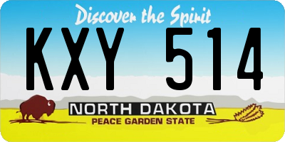 ND license plate KXY514