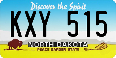 ND license plate KXY515