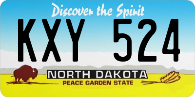 ND license plate KXY524