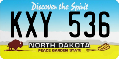 ND license plate KXY536