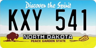 ND license plate KXY541