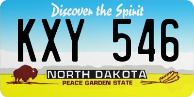 ND license plate KXY546