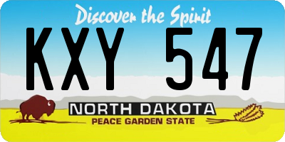 ND license plate KXY547
