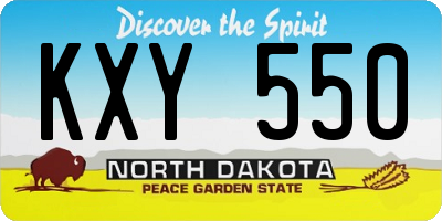ND license plate KXY550