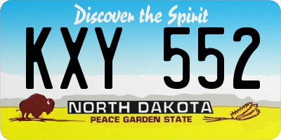 ND license plate KXY552