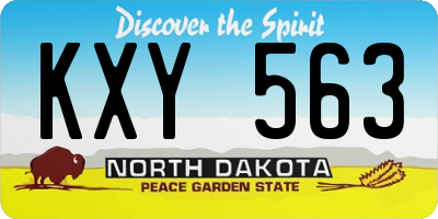 ND license plate KXY563