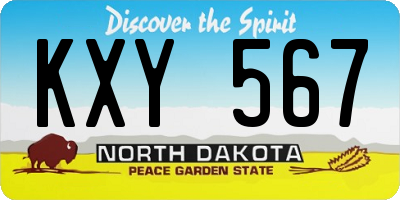 ND license plate KXY567