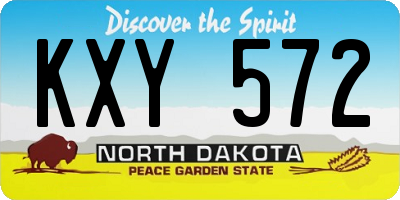 ND license plate KXY572