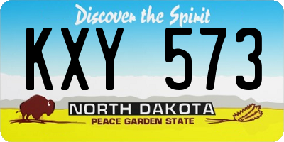 ND license plate KXY573