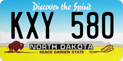 ND license plate KXY580
