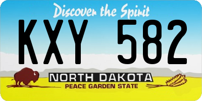 ND license plate KXY582
