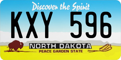 ND license plate KXY596