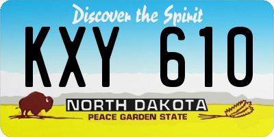 ND license plate KXY610