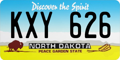 ND license plate KXY626