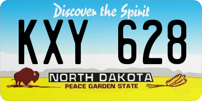 ND license plate KXY628