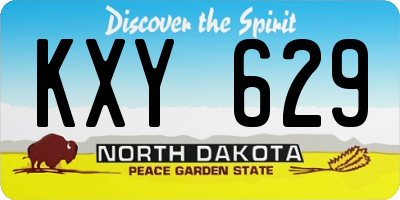 ND license plate KXY629