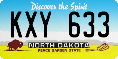 ND license plate KXY633