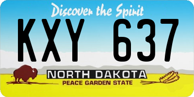 ND license plate KXY637