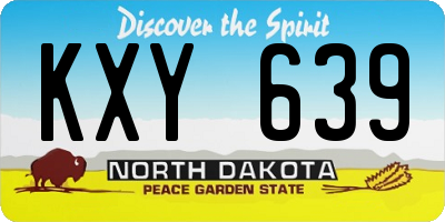 ND license plate KXY639