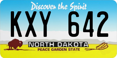 ND license plate KXY642