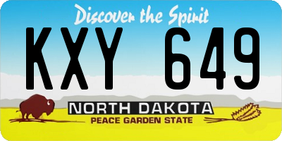 ND license plate KXY649