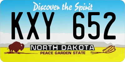 ND license plate KXY652