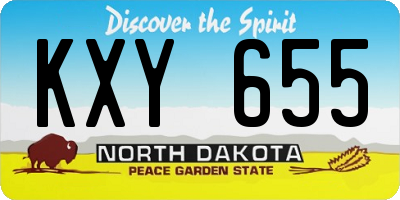 ND license plate KXY655